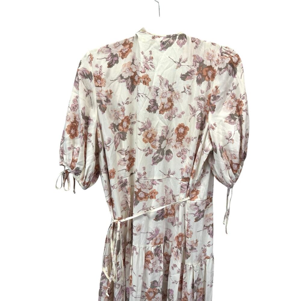 Christy Dawn Augusta Wrap Dress Floral Cream Pink Midi Sustainable XL - Picture 7 of 11